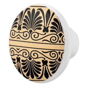 Bouton De Porte En Céramique Motif arabe méditerranéen grec marron