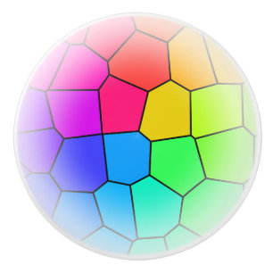 Bouton De Porte En Céramique Motif arc-en-ciel