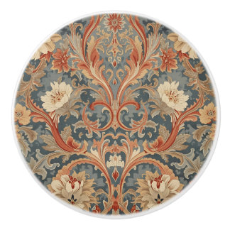 Bouton De Porte En Céramique Motif Art Nouveau de coquelicots floraux de Willia
