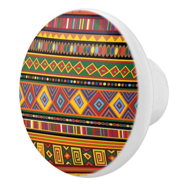 Bouton De Porte En Céramique Motif d'art ethnique en Afrique (Droite)