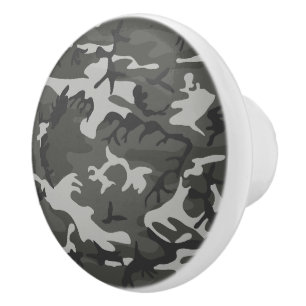 Bouton De Porte En Céramique Motif de Camouflage gris, Motif militaire, Armée