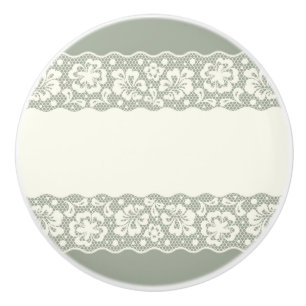Bouton De Porte En Céramique Motif de dentelle, cru 5 de fleur