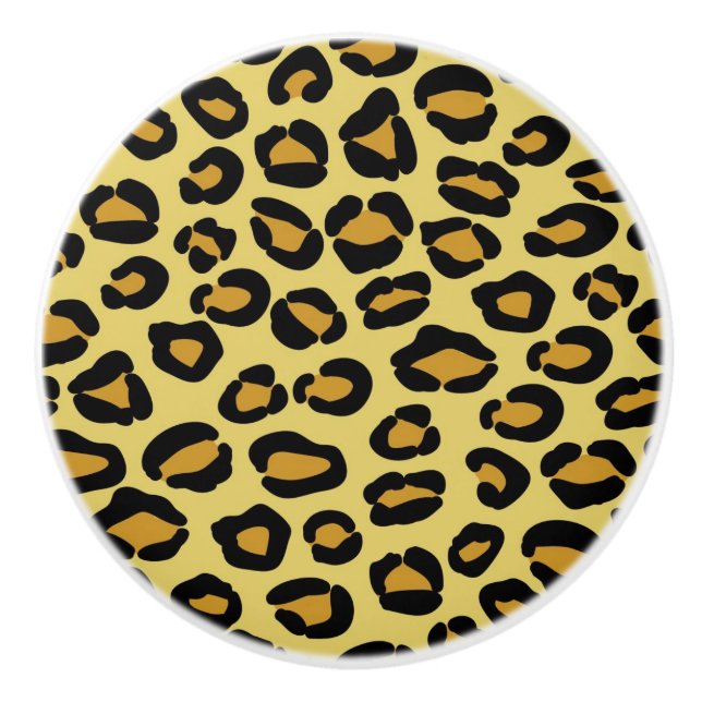 Bouton De Porte En Céramique Motif de léopard (Devant)
