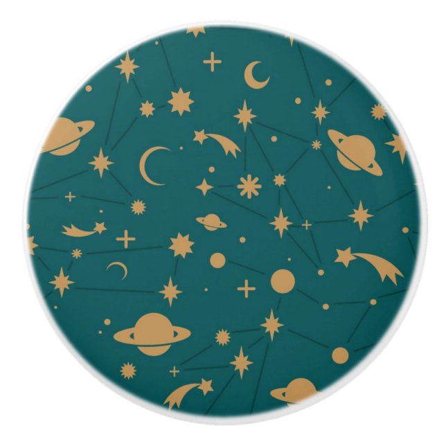 Bouton De Porte En Céramique Motif de l'espace (Devant)