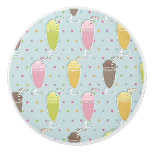 Bouton De Porte En Céramique Motif de milkshake