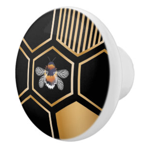 Bouton De Porte En Céramique Motif de nid d'abeille
