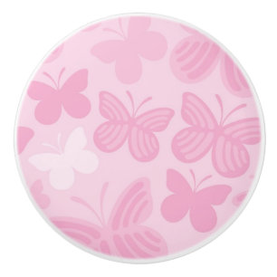 Bouton De Porte En Céramique Motif de papillon