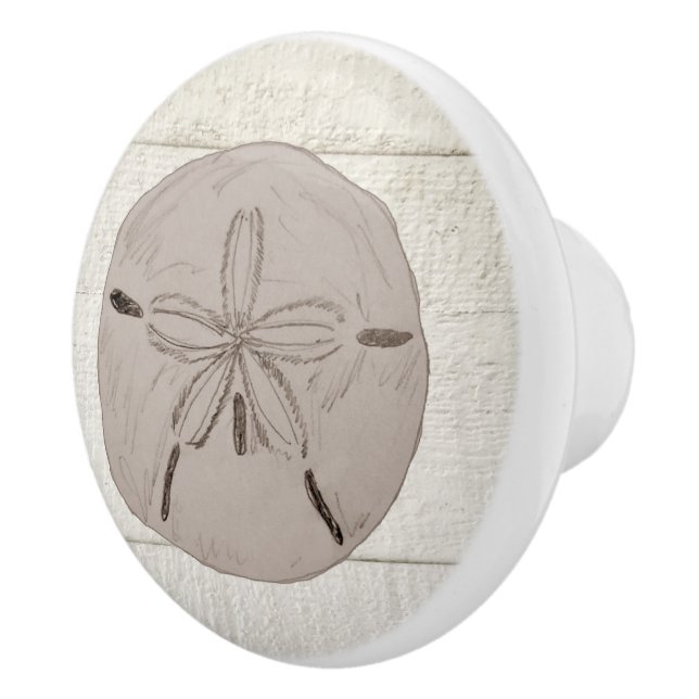 Bouton De Porte En Céramique Motif de peinture de sable Dollar (Droite)