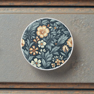 Bouton De Porte En Céramique Motif de style botanique inspiré de William Morris