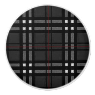 Bouton De Porte En Céramique Motif de tarte noir et gris