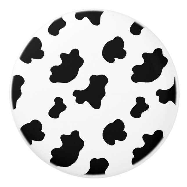 Bouton De Porte En Céramique Motif de vache (Devant)