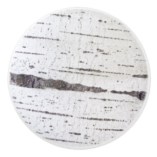 Bouton De Porte En Céramique Motif d'écorce de bouleau