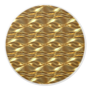 Bouton De Porte En Céramique Motif doré ornemental