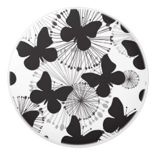 Bouton De Porte En Céramique motif d'un papillon