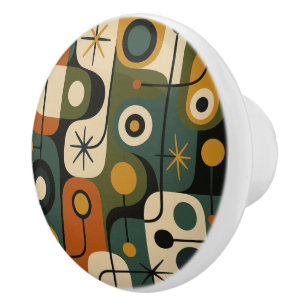 Bouton De Porte En Céramique Motif Éclaté de Style Mid Century Modern
