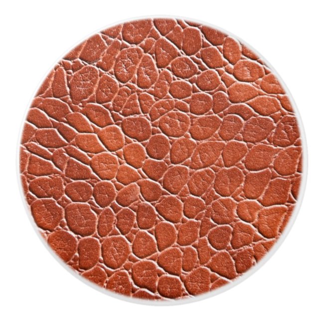 Bouton De Porte En Céramique Motif en cuir (Devant)