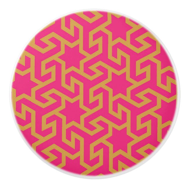 Bouton De Porte En Céramique Motif en forme d'étoile arabe (Devant)