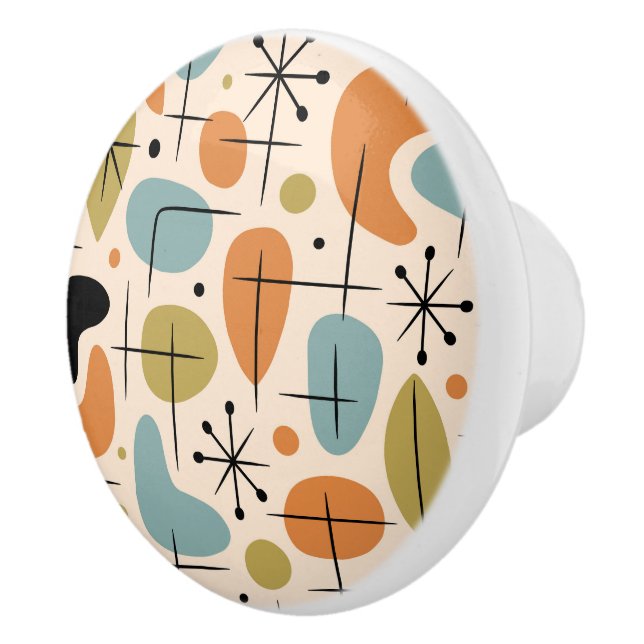 Bouton De Porte En Céramique Motif en forme d'étoile de style Mid Century Moder (Droite)