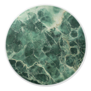 Bouton De Porte En Céramique Motif en marbre vert