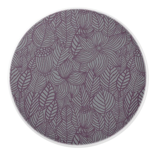 Bouton De Porte En Céramique Motif floral 4 (Devant)