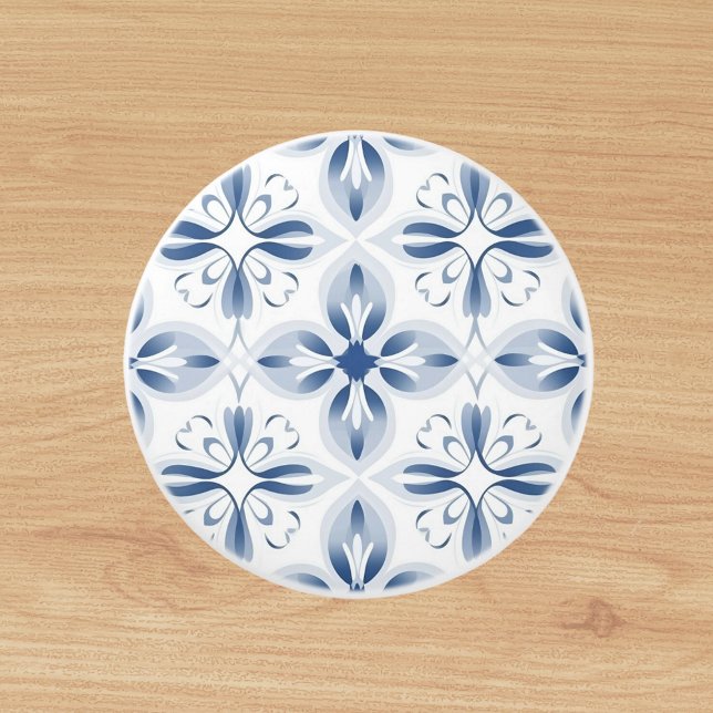 Bouton De Porte En Céramique Motif floral classique bleu blanc (Créateur téléchargé)
