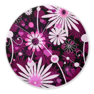 Bouton De Porte En Céramique Motif floral de Valentine