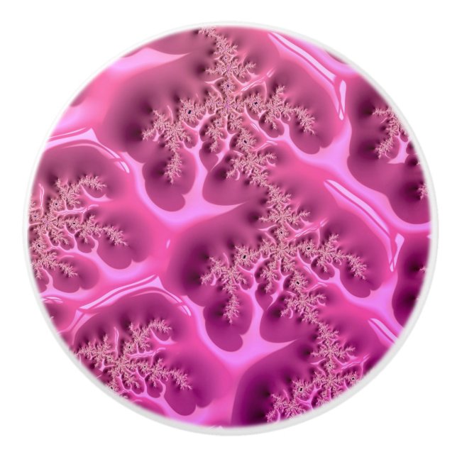 Bouton De Porte En Céramique Motif fractal ~ Bizarre Freaky Weird Mindboming (Devant)