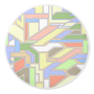 Bouton De Porte En Céramique Motif géométrique 3