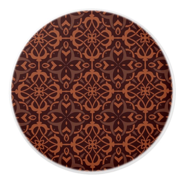 Bouton De Porte En Céramique Motif géométrique moderne ethnique (Devant)