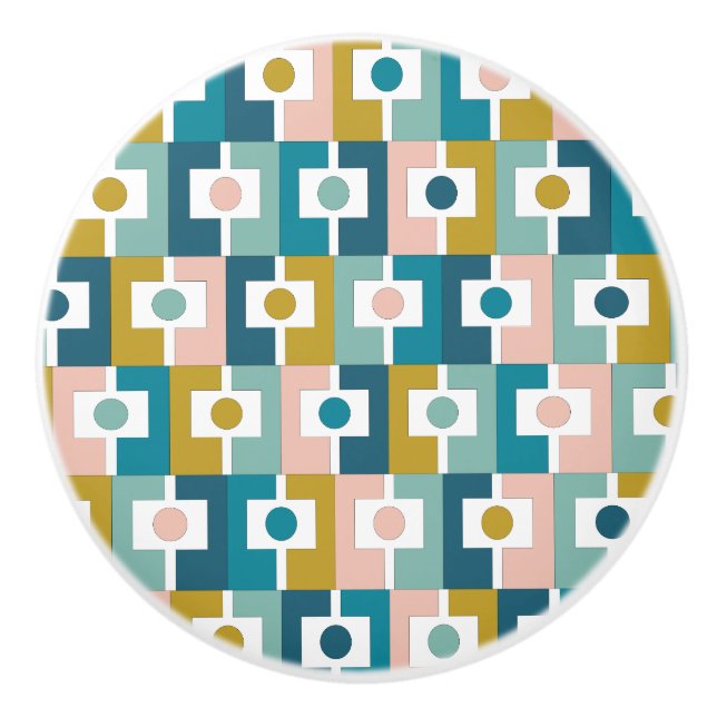 Bouton De Porte En Céramique Motif géométrique Rektangel moderne du milieu du s (Devant)