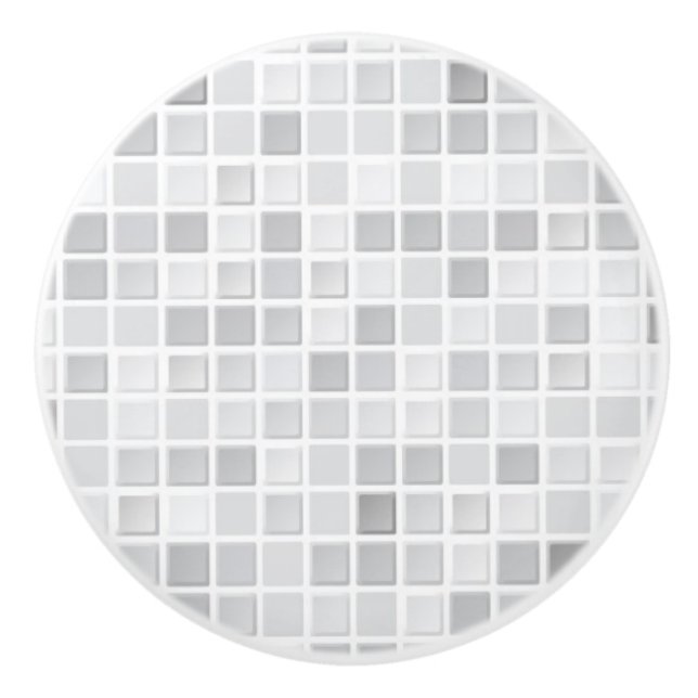Bouton De Porte En Céramique Motif gris de tuiles (Devant)