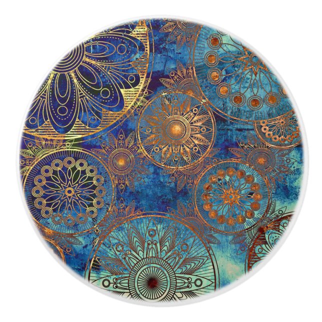 Bouton De Porte En Céramique Motif grunge d'art (Devant)
