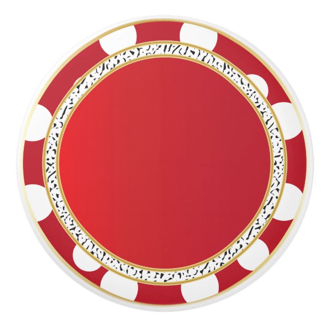 Bouton De Porte En Céramique Motif léopard Pois rouge (Devant)