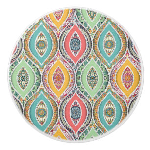 Bouton De Porte En Céramique Motif Mandala