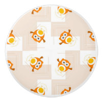 Motif orange d'illustration de hibou