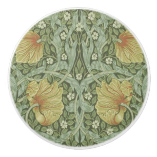 Bouton De Porte En Céramique Motif Pimpernel (par William Morris)