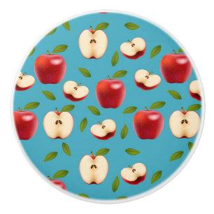Bouton De Porte En Céramique Motif Red Apple