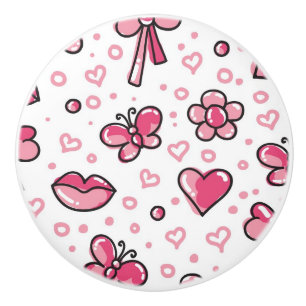 Bouton De Porte En Céramique motif romantique