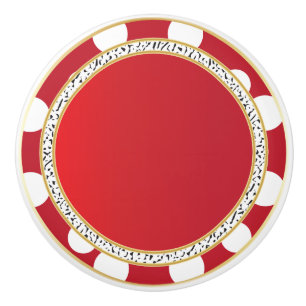 Bouton De Porte En Céramique Motif rouge de léopard de pois