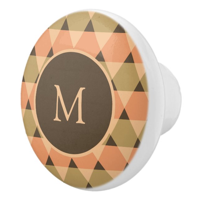 Bouton De Porte En Céramique Motif triangles (Droite)