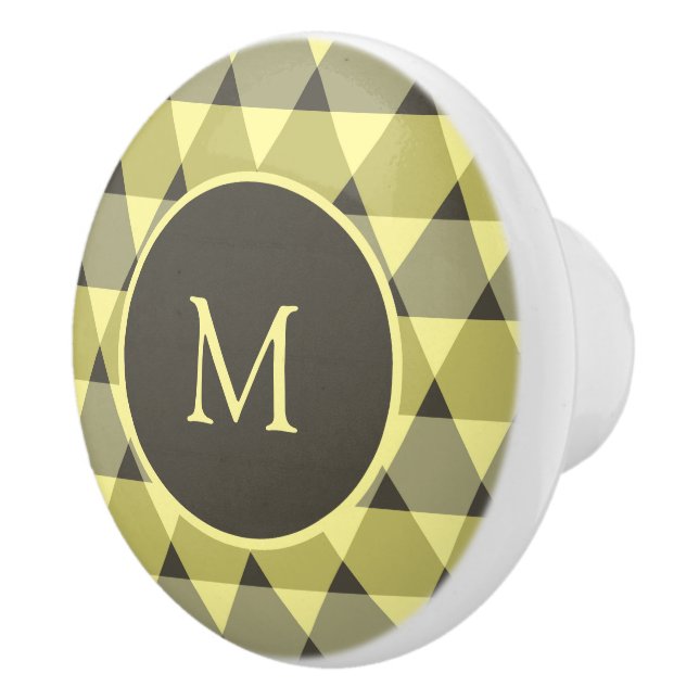Bouton De Porte En Céramique Motif triangles (Droite)