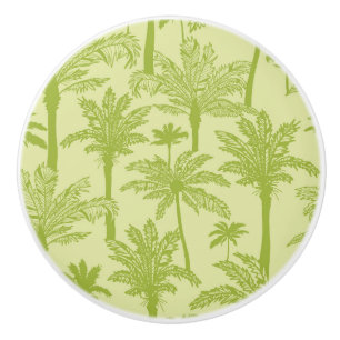 Bouton De Porte En Céramique Motif vert de palmiers