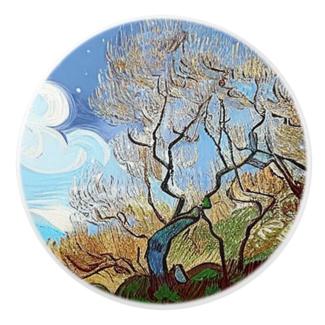 BOUTON DE PORTE EN CÉRAMIQUE  MOUNTAIN  TREE (Devant)