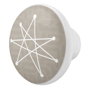 Bouton De Porte En Céramique Moyen-siècle moderne Noël atomique MCM MOD Star