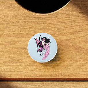 Bouton De Porte En Céramique Musique Note Fée