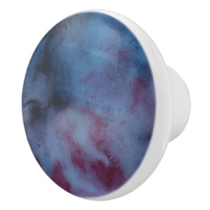 Bouton De Porte En Céramique Mystérieuse Cravate-colorant bleu-rouge