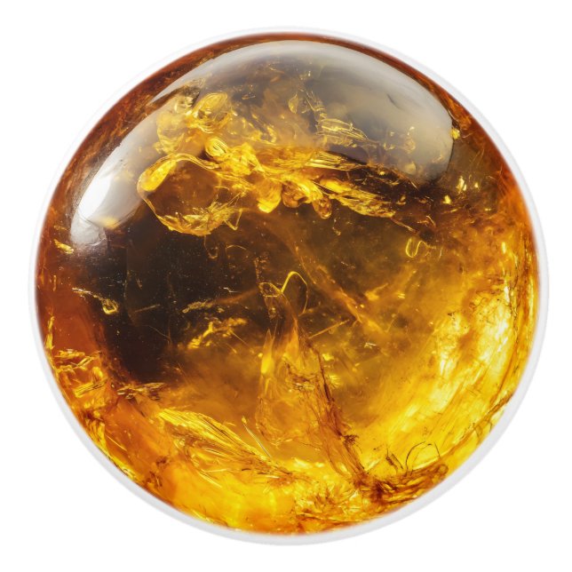 Bouton De Porte En Céramique Nature Amber Motif (Devant)