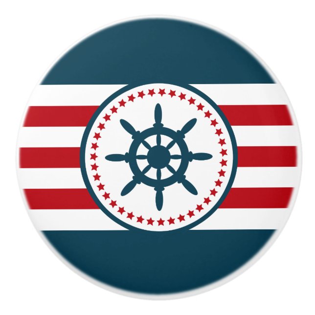 Bouton De Porte En Céramique Nautical design (Devant)