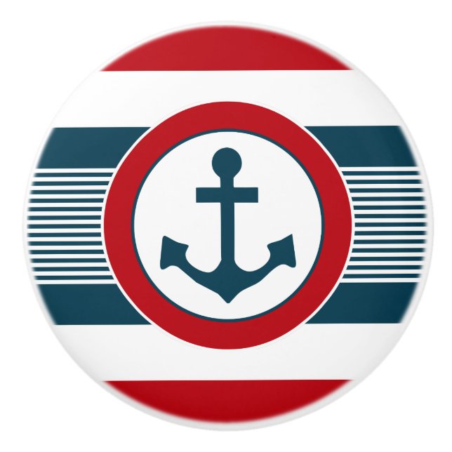 Bouton De Porte En Céramique Nautical design (Devant)