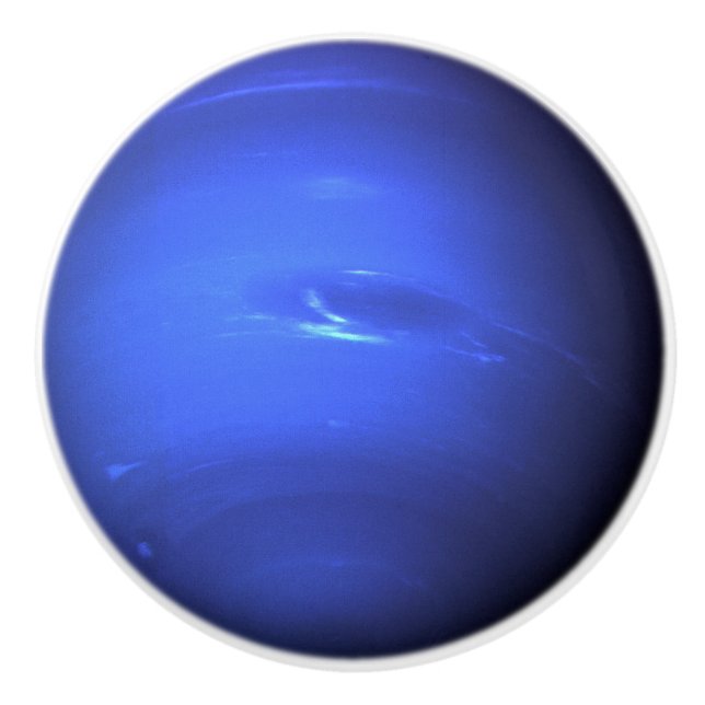 Bouton De Porte En Céramique Neptune Belle Bleue Planète du Système Solaire Poi (Devant)